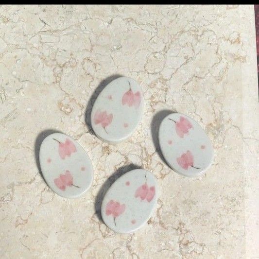 箸置き 箸置き x 4点 桜 花 春 カトラリーレスト 和風 洋風 陶器 食器 箸 カトラリー コレクション 飾り 花弁 送料無料