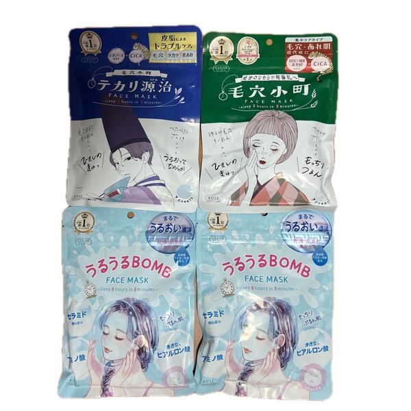 クリアターン テカリ源治 毛穴小町 うるうるBOMB 各7枚入り 4点まとめ売り