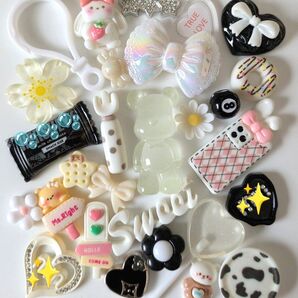 ☆デコパーツまとめ売り☆モノトーンmix