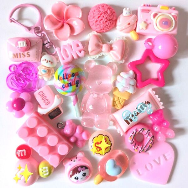 ☆デコパーツまとめ売り☆ピンクmix
