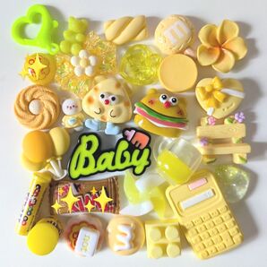 ☆デコパーツまとめ売り☆イエローmix
