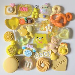 ☆デコパーツまとめ売り☆イエローmix