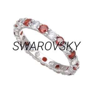 アミュレット スワロフスキーCZ採用 フルエタニティリング(レッド×クリア)