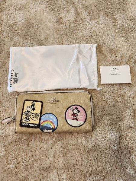 【新品未使用】COACH 長財布 ミニー コラボ