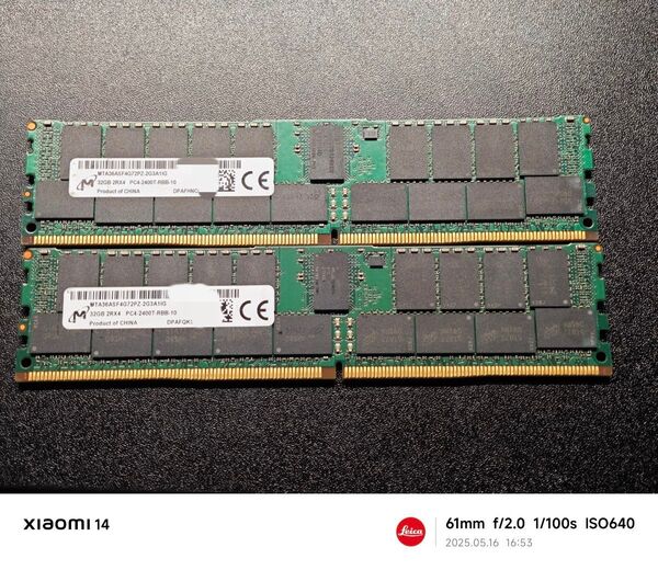 Micron 64GB (32GB*2) DDR4 REG Registered ECC サーバー用 メモリー