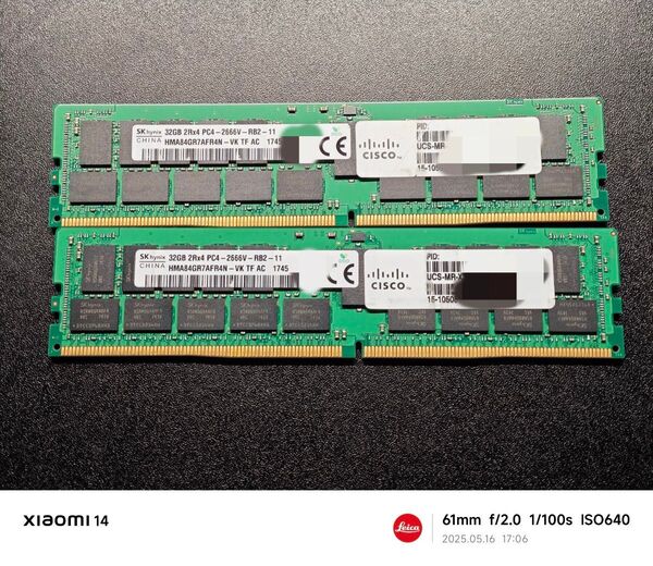 SK hynix 64GB (32GB*2) DDR4 REG Registered ECC サーバー用 メモリー