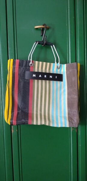MARNI マルニ トートバッグ マルチストライプ柄 メッシュバッグ