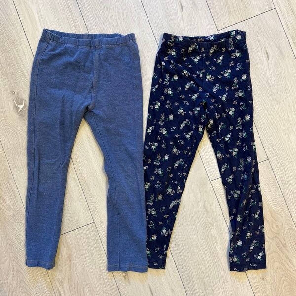 ユニクロ レギンス2点セット サイズ110 スパッツ パンツ UNIQLO 女の子 花柄