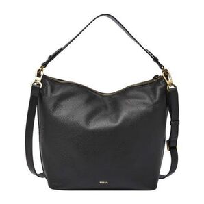 【美品】フォッシル 本革 2ウェイ レザーバッグ トート ショルダー ブラック