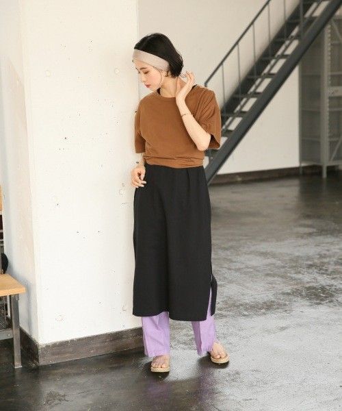 LOWRYS FARM ウシロムスビプルオーバー 半袖Tシャツ カットソー