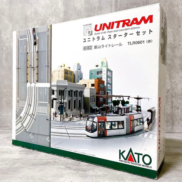 未使用 KATO 40-900 ユニトラムスターターセット 富山ライトレール TLR0601(赤) Nゲージ 鉄道模型 路面電車
