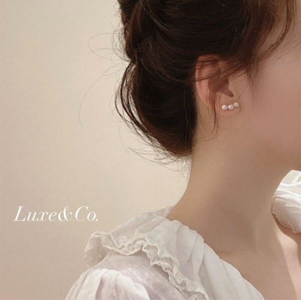 【20】パール 三連 ピアス ゴールド 1.8cm S925 結婚式 入学式 入園式 卒園式 卒業式 上品 かわいい 大人