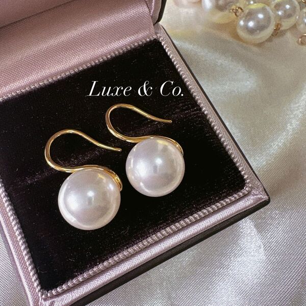 【1】パールピアス ピアス 12mm ゴールド パール直径12mm イミテーションパール 結婚式 入学式 入園式 卒園式 卒業式