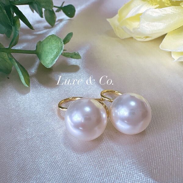 【1】パールピアス ピアス 12mm ゴールド パール直径12mm イミテーションパール 結婚式 入学式 入園式 卒園式 卒業式