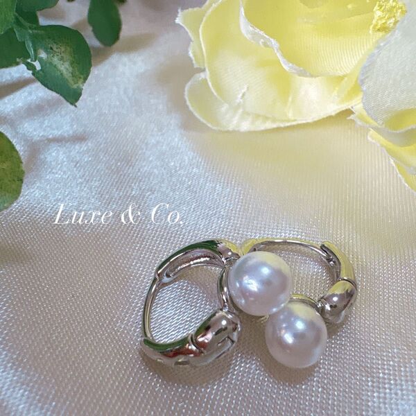 【8】パール ピアス フープ シルバー 5mm S925 結婚式 入学式 入園式 卒園式 卒業式