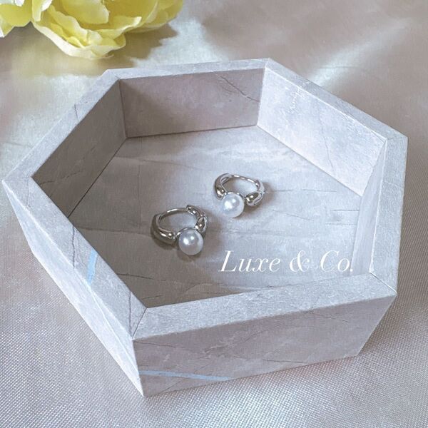 【8】パール ピアス フープ シルバー 5mm S925 結婚式 入学式 入園式 卒園式 卒業式