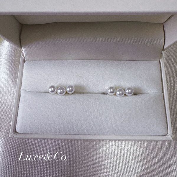 【20】パール 三連 ピアス ゴールド 1.8cm S925 結婚式 入学式 入園式 卒園式 卒業式 上品 かわいい 大人