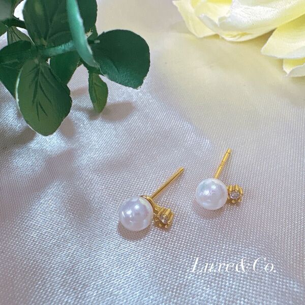 【11】パール ピアス ゴールド 4mm S925 結婚式 入学式 入園式 卒園式 卒業式