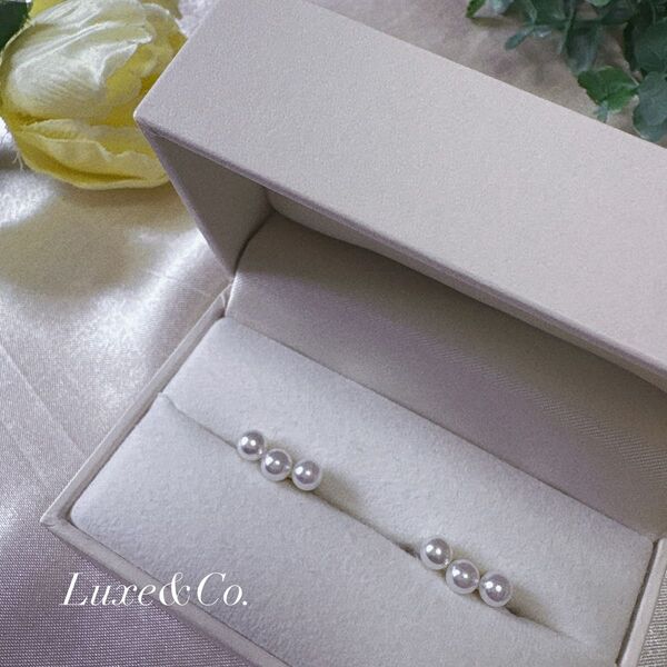 【20】パール 三連 ピアス ゴールド 1.8cm S925 結婚式 入学式 入園式 卒園式 卒業式 上品 かわいい 大人