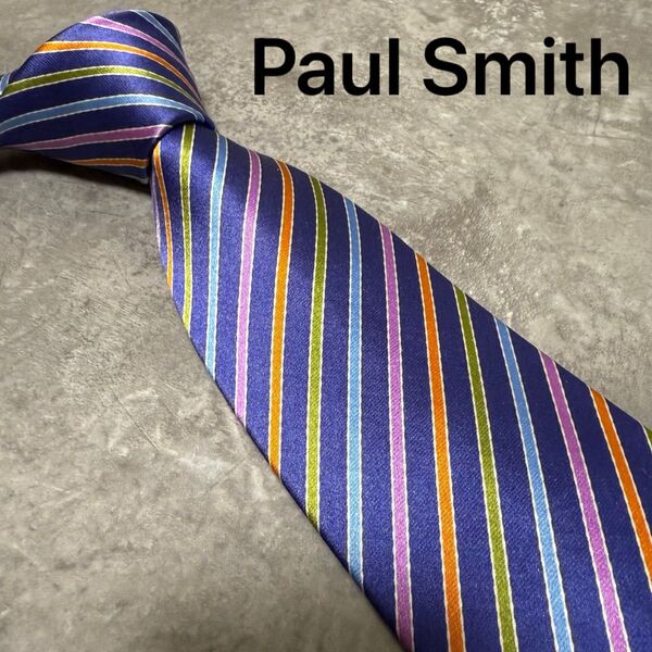 【極美品】Paul Smith ポールスミス ネクタイ ストライプ カラフル マルチカラー