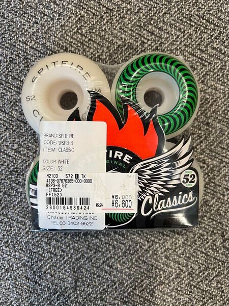 SPITFIRE ウィール CLASSIC 52mm ホワイト 4個セット