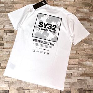 【新品】SY32 bysweetyears/クルーネック スクエアロゴ Tシャツ カットソー半袖 Mサイズ