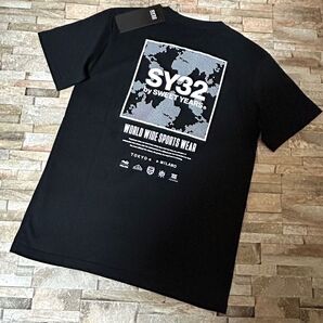【新品】SY32 bysweetyears/クルーネック スクエアロゴ Tシャツ カットソー半袖 Mサイズ