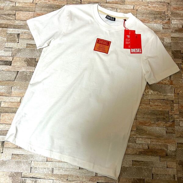 【新品】DIESEL ディーゼル/クルーネック プレートロゴ デザインTシャツ カットソー Sサイズ