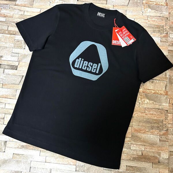 【新品】DIESEL ディーゼル/クルーネック プラスティゾルプリントTシャツ カットソー Lサイズ