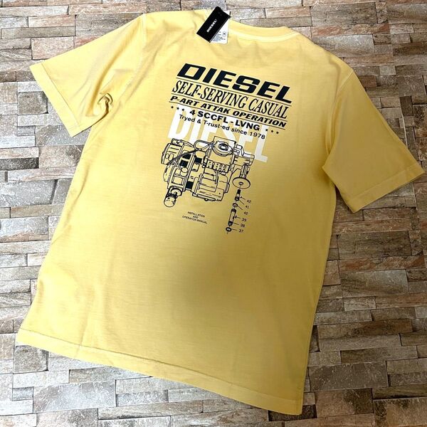 【新品】DIESEL ディーゼル/クルーネック バックロゴ デザインTシャツ カットソー 半袖 XSサイズ