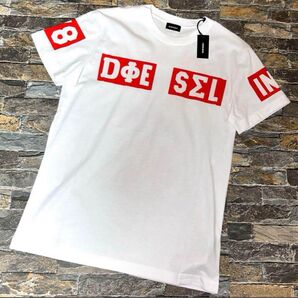 【新品】DIESEL ディーゼル/クルーネック デザインプリントTシャツ カットソー 半袖 Mサイズ