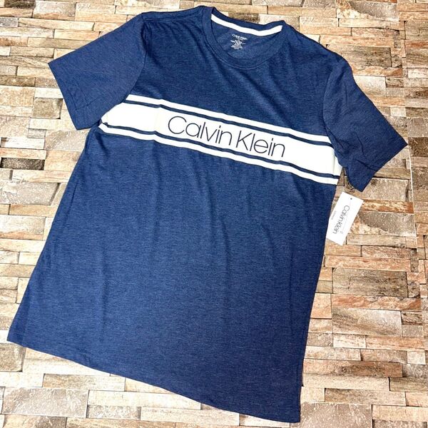 【新品】Calvin Klein カルバンクライン/ラインロゴTシャツ カットソー 半袖 Mサイズ