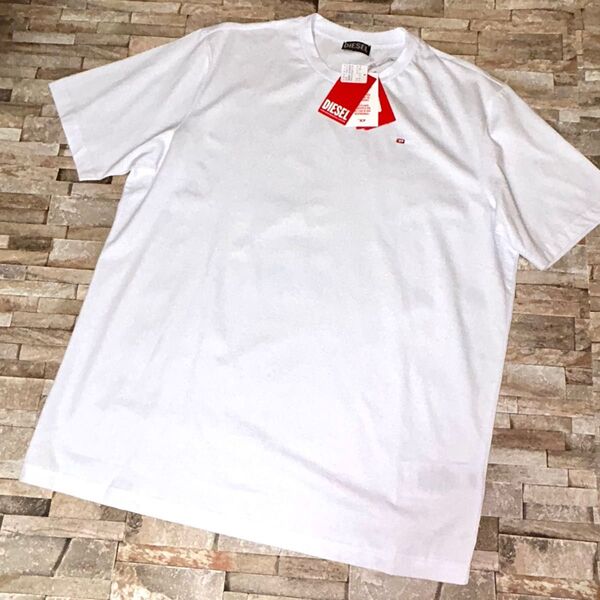 【新品】DIESEL ディーゼル/クルーネック ミニアイコンロゴ Tシャツ カットソー 半袖 XLサイズ