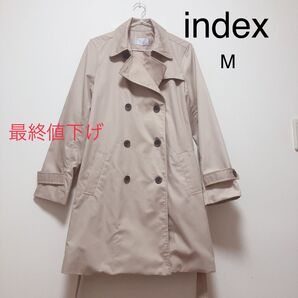【index】美品 トレンチコート ベージュ Mサイズ きれいめ シンプル 定番 裏地付き