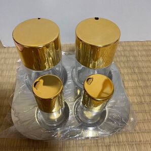 調味料入れ 4個セット ゴールド トレー付き