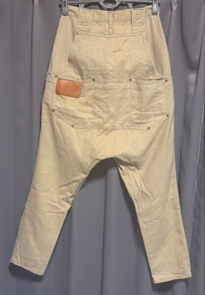 mercibeaucoup サルエルワークパンツ 革パッチ ケツリベット