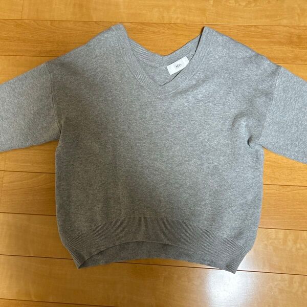 AZUL by moussy Vネックニット グレー セットアップ
