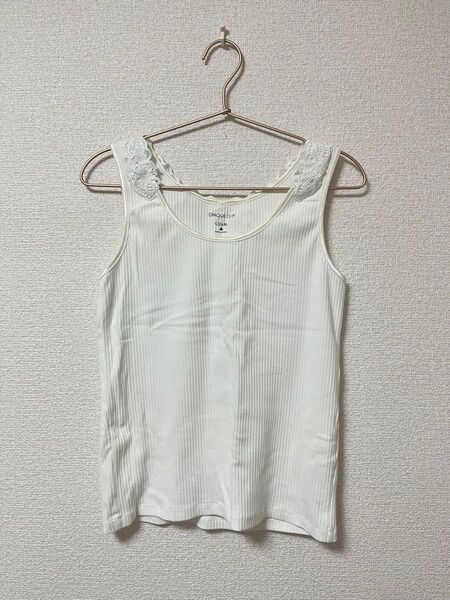 【古着】リバーシブルレース襟タンクトップ