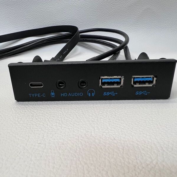 PC3.5インチベイ フロントパネル USBタイプC+USB3.0x2+3.5mmイアホン マイク