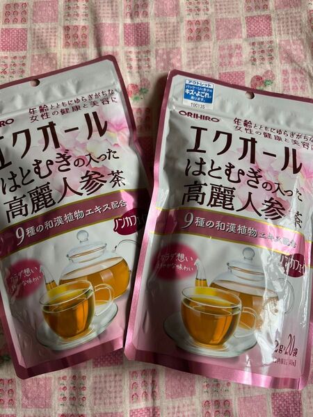 オリヒロ エクオール はとむぎの入った高麗人参茶 2袋
