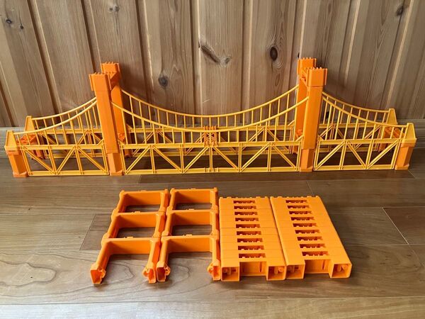 プラレール プラロード大鉄橋 オレンジ 廃盤 希少 レア 洗浄済 TOMY プラロード大鉄橋 おもちゃ ブロック橋脚