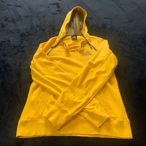 adidas ジップアップパーカー イエロー メンズ