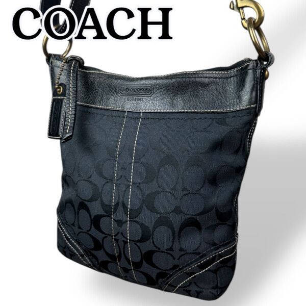 COACH ショルダーバッグ シグネチャー ブラック 本革 No.K0685-10402