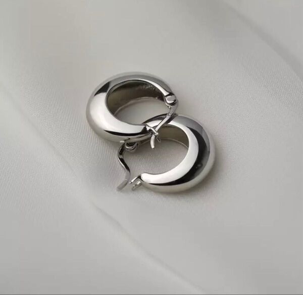 ピアス チャンキーシルバー フープピアス