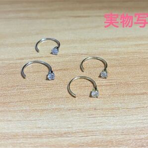 ピアス ゴールド1粒CZダイヤ フック
