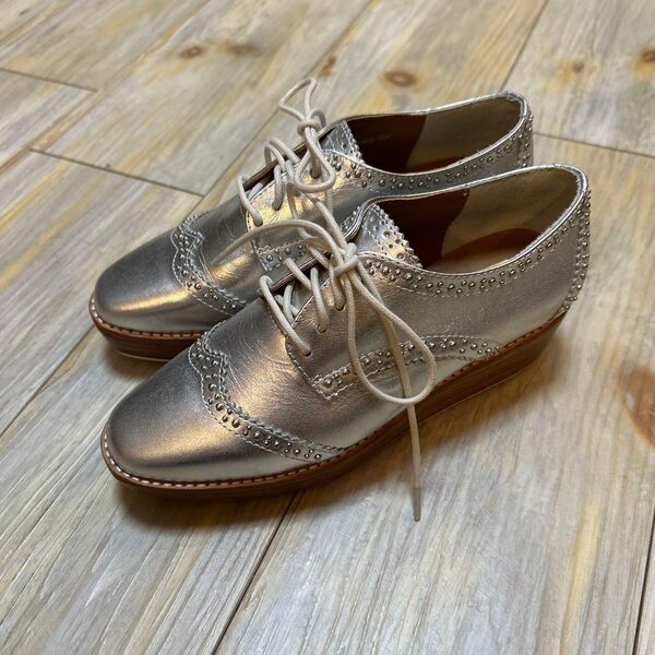 UNITED ARROWS スニーカー ウイングチップ 厚底 22.5cm レースアップシューズ
