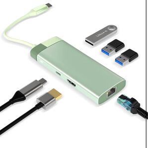 USB 4K HDMI PD、MacBook Pro Cアダプター グリーン HDMIポート ハブ