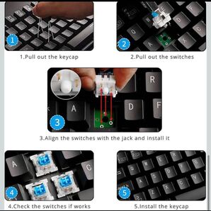 XuanGui OUTEMU(Gaote)ブラックスイッチ 防塵スイッチ 60個 ゲーミングキーボード