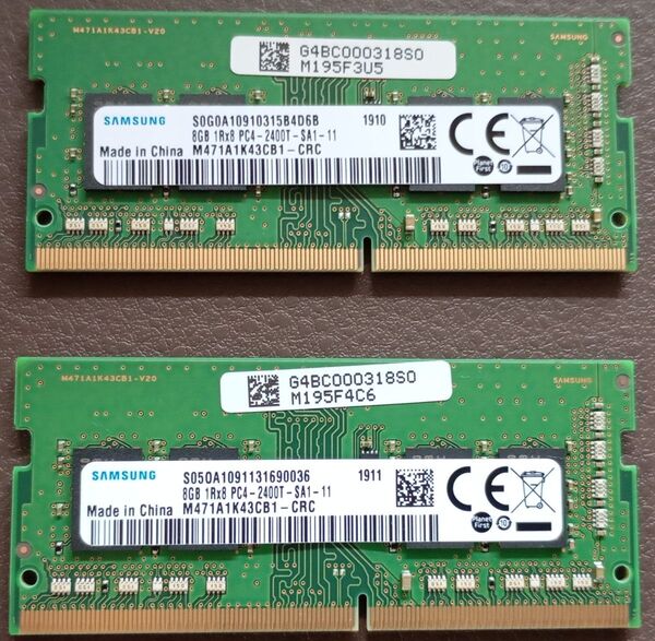 Samsung DDR4 8GBx2枚 合計16GB