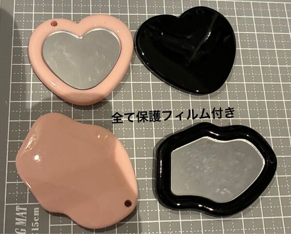 キーホルダー用 チャームパーツ 鏡ミラー